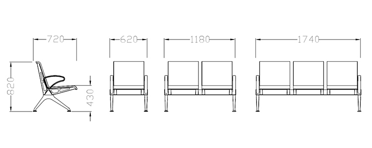 PU機場(chǎng)椅/等候椅/排椅 -SJ9078(圖2) undefined