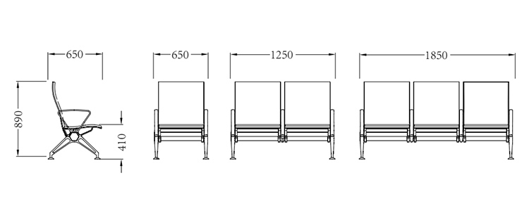 PU機場(chǎng)椅/等候椅/排椅 -SJ9090A(圖1) undefined